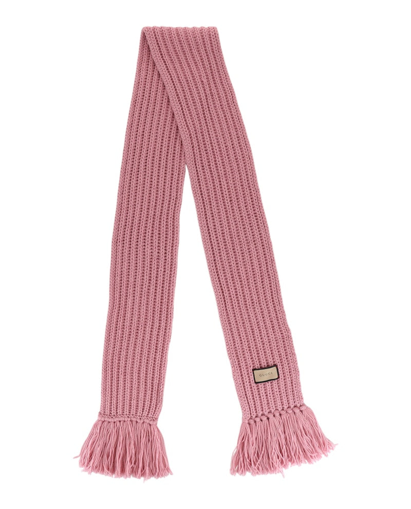 Gucci Wool Knit Scarf Pink