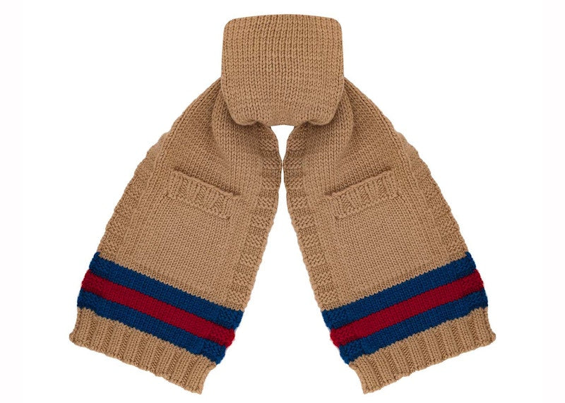 Gucci Wool Scarf with Pockets Beige