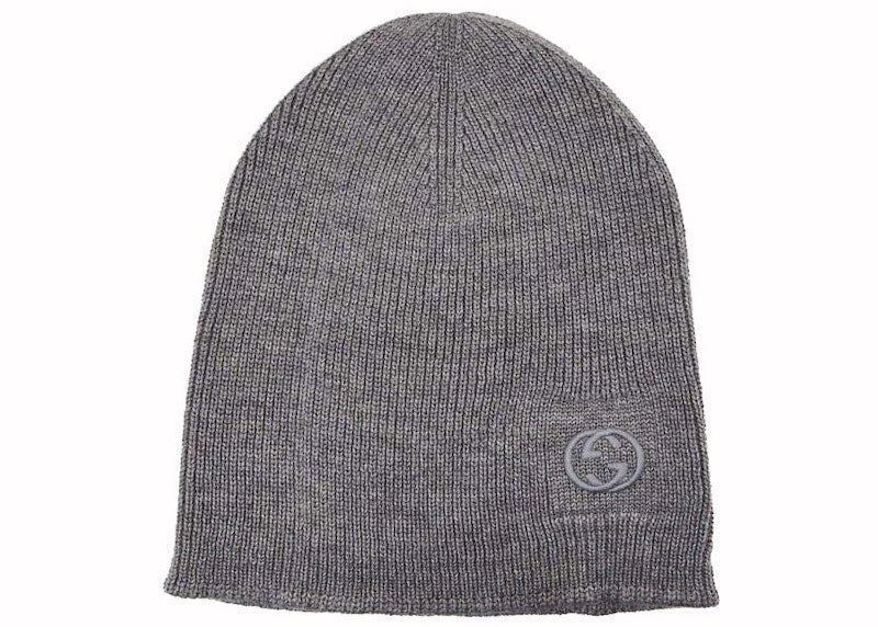 Gucci Wool Simple GG Logo Beanie Grey