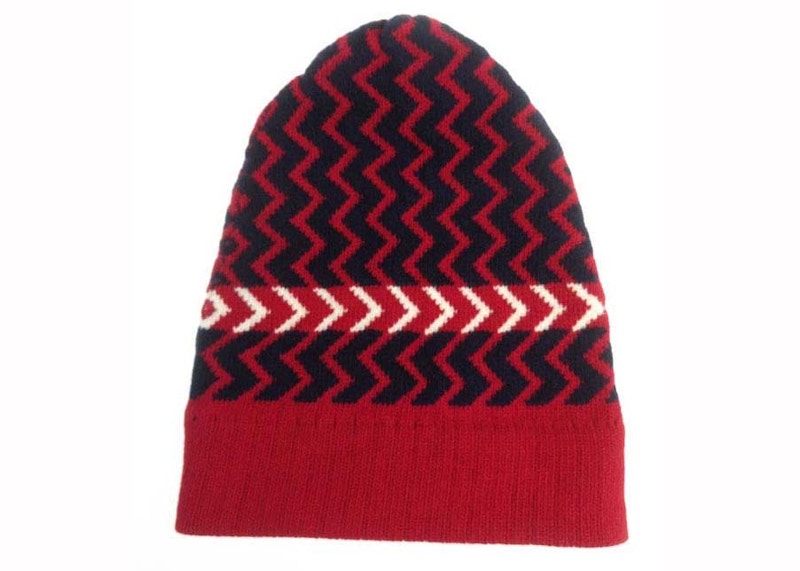 Gucci Wool Zigzag Beanie Red/White/Blue