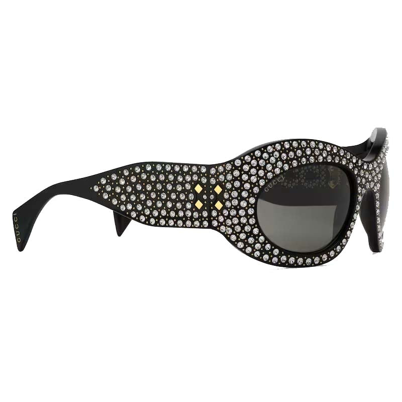 Gucci Wrapped Oval Frame Sunglasses Black (755263 J0741 1012)