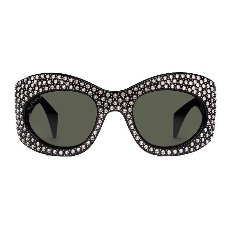 Gucci Wrapped Oval Frame Sunglasses Black (755263 J0741 1012)