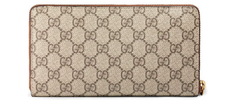 Gucci Zip Around Wallet GG Supreme Brown Lining
