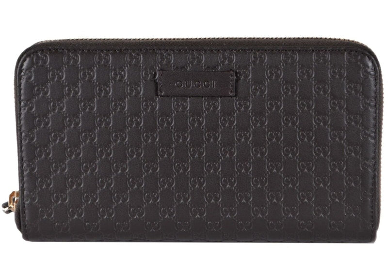 Gucci Zip Around Wallet MicroGuccissima Brown