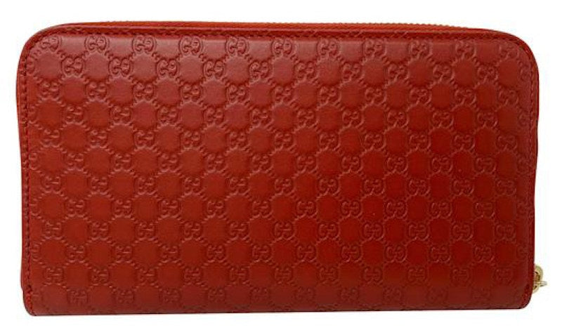 Gucci Zip Around Wallet MicroGuccissima Red