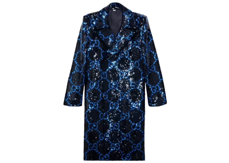 Gucci x Balenciaga The Hacker Project GG Sequin Coat Black/Blue