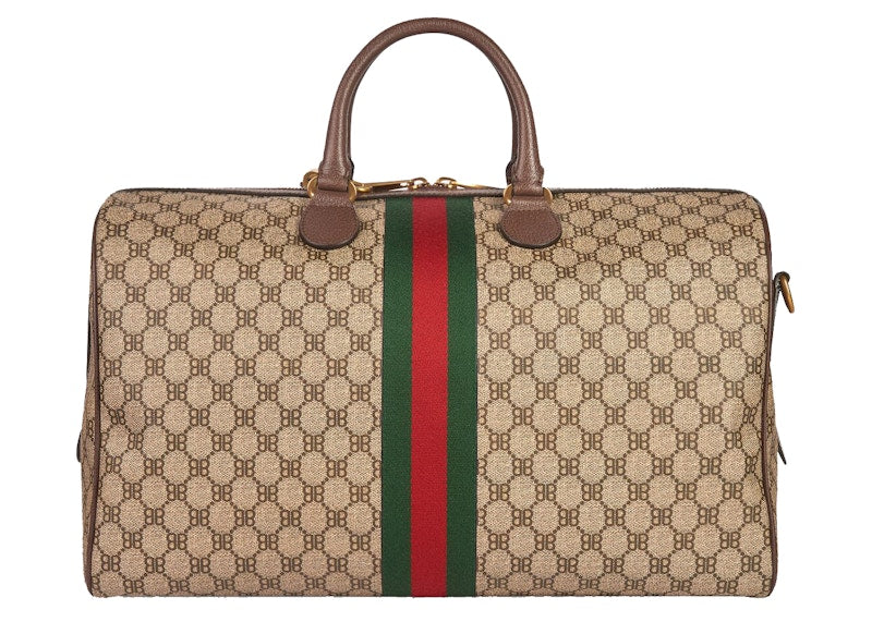 Gucci x Balenciaga The Hacker Project Graffiti Medium Duffle Bag Beige
