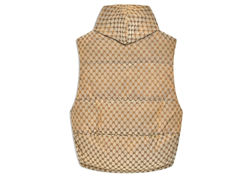 Gucci x Balenciaga Womens The Hacker Project Hacker Cocoon Puffer Gilet Vest Beige/Ebony
