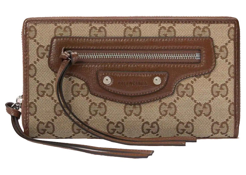 Gucci x Balenciaga The Hacker Project Neo Classic Zip Around Wallet Beige/Ebony