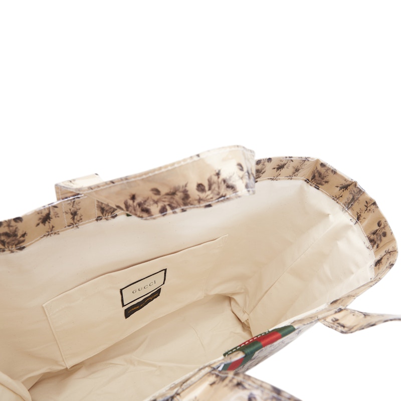 Gucci x Comme des Garcons Paper Tote Bag Floral Vinyl Clear