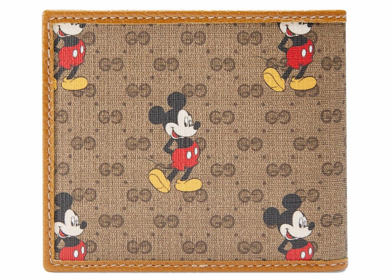 Gucci x Disney Wallet Mini GG Supreme Mickey Mouse Beige