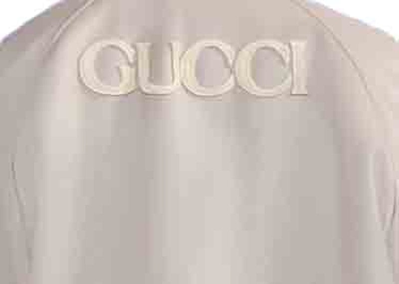 Gucci x MLB 2022 Leather Jacket with Angels Patch Grey