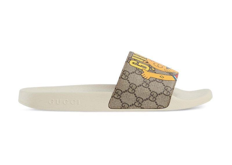 Gucci x Pablo Delcielo Cat GG Supreme Slide Beige