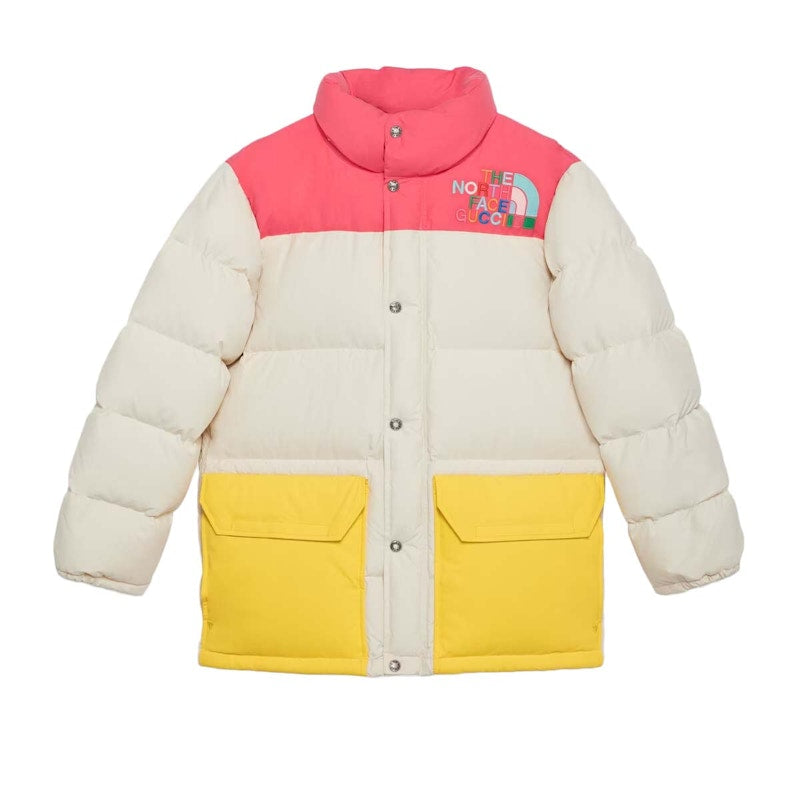 Gucci x The North Face Down Jacket Ivory/Dark Pink/Yellow
