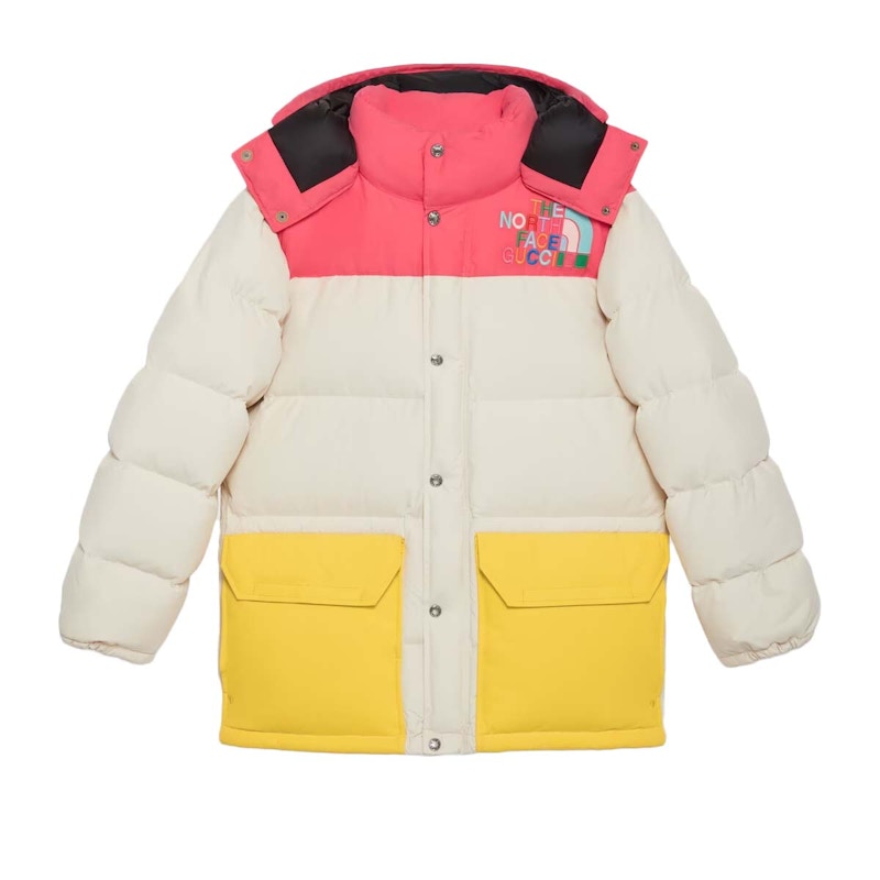 Gucci x The North Face Down Jacket Ivory/Dark Pink/Yellow