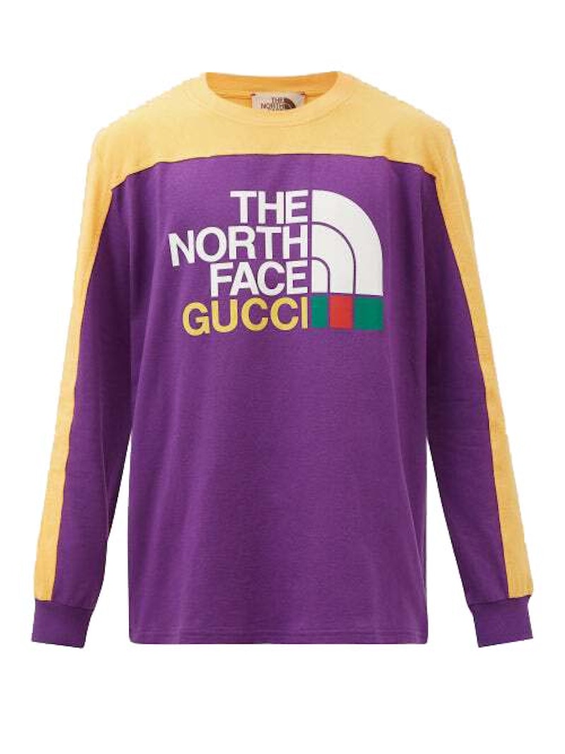 Gucci x The North Face Long Sleeve T Shirt Purple/Yellow