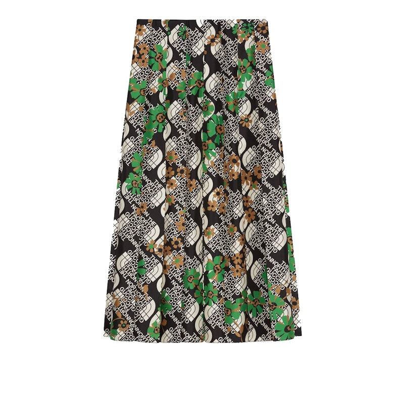 Gucci x The North Face Pleated Silk Skirt Multicolor