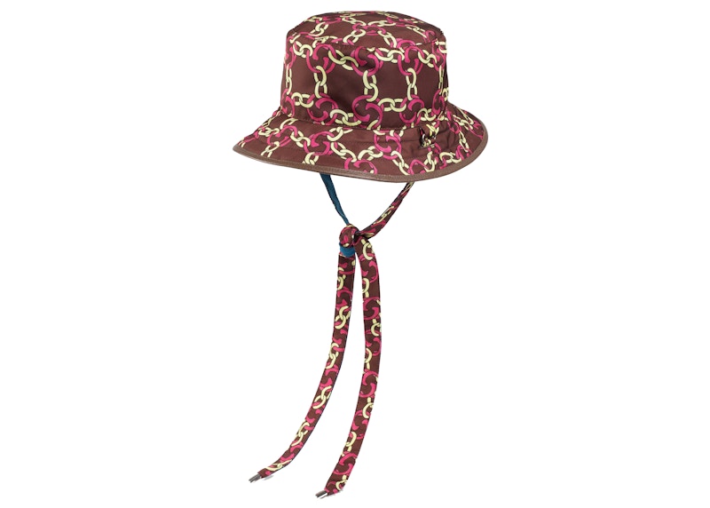 Gucci x The North Face Self Tie Nylon Hat Burgundy Multi