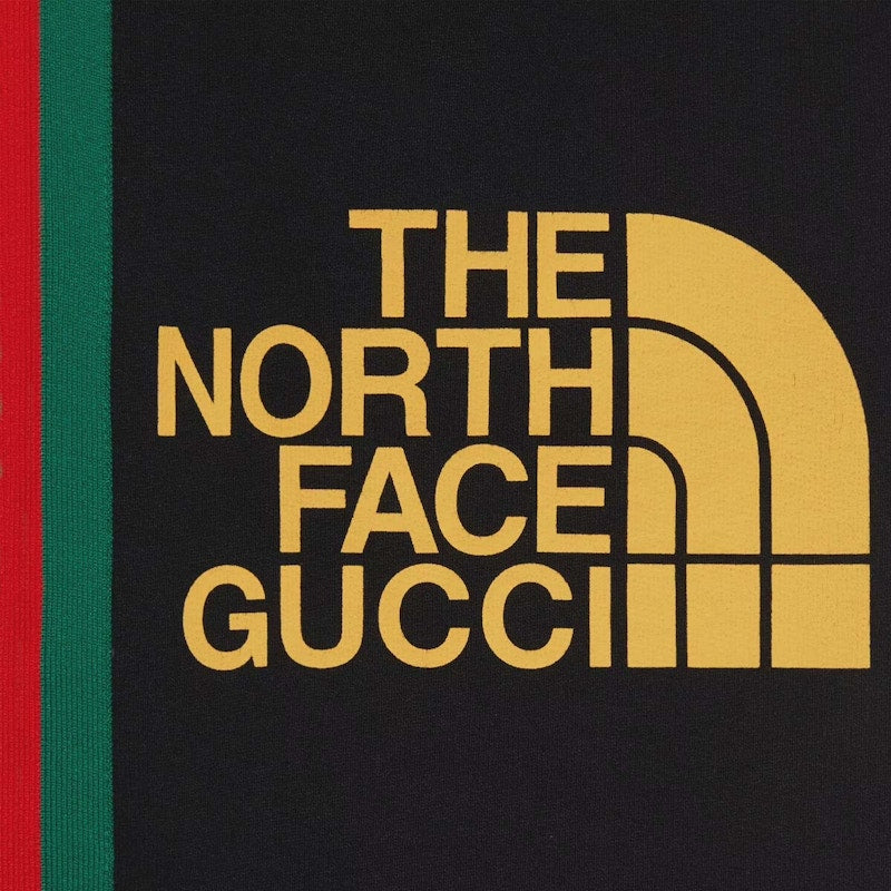 Gucci x The North Face Web Print Cotton Jogging Pants Black Stonewash