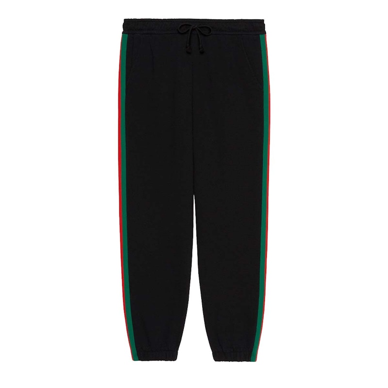 Gucci x The North Face Web Print Cotton Jogging Pants Black Stonewash