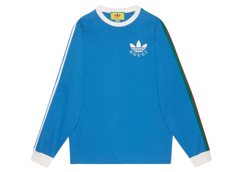 Gucci x adidas Cotton Jersey T-Shirt Blue