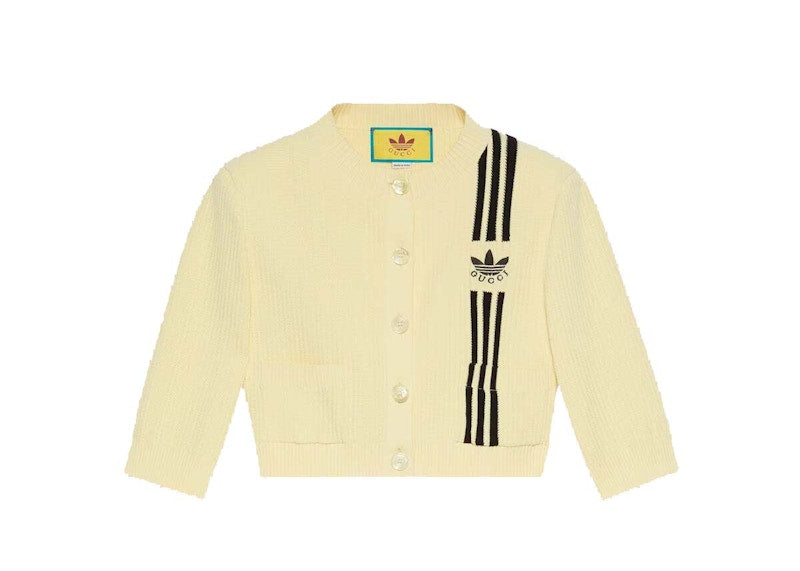 Gucci x adidas Cropped Cardigan Yellow