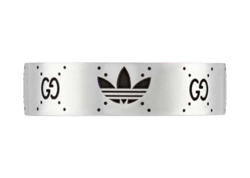 Gucci x adidas Engraved Interlocking G Ring Silver