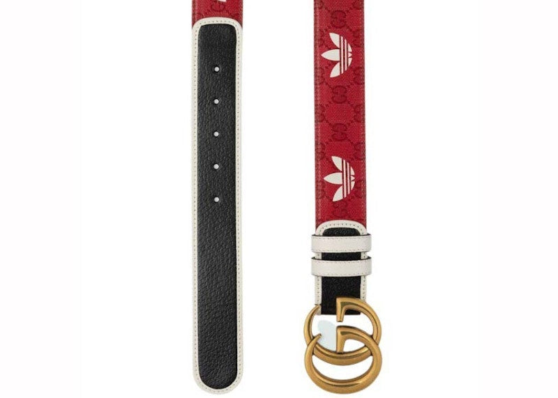 Gucci x adidas GG Canvas Belt Red/White/Black