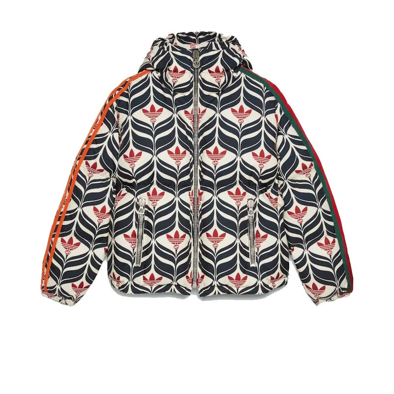 Gucci x adidas Interlocking G And Trefoil Down Jacket Blue/Red