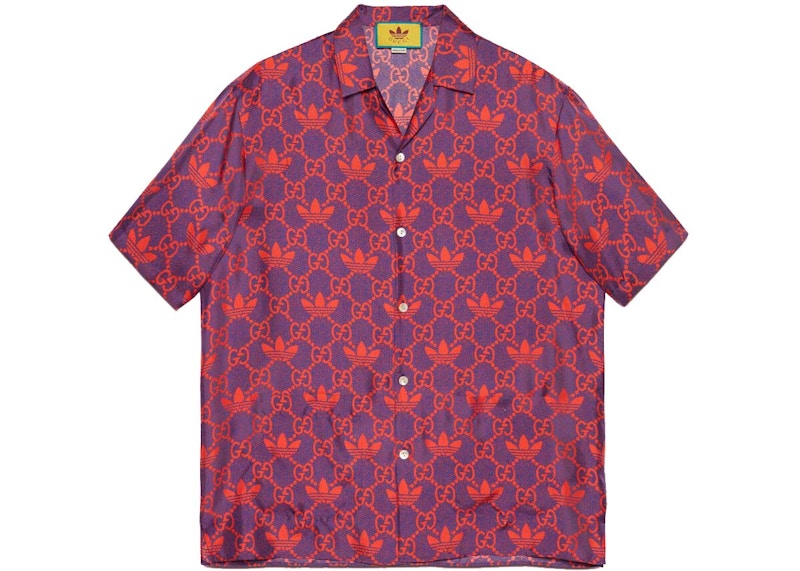 Gucci x adidas Macro GG Bowling Shirt Purple/Red