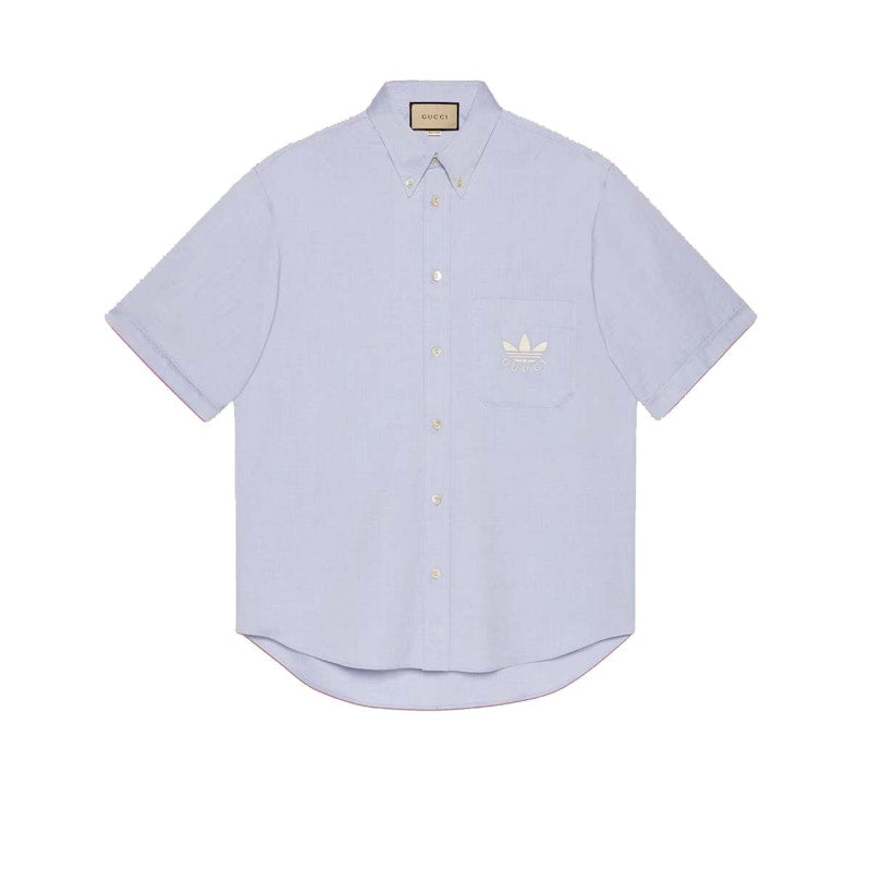 Gucci x adidas Oxford Cotton Shirt (FW22) Light Blue