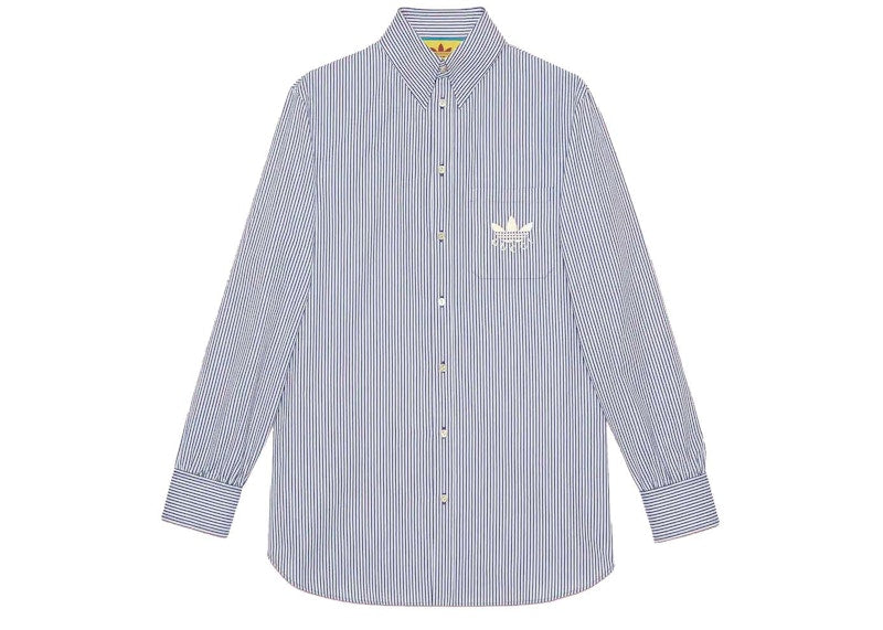 Gucci x adidas Striped Cotton Shirt Blue/White