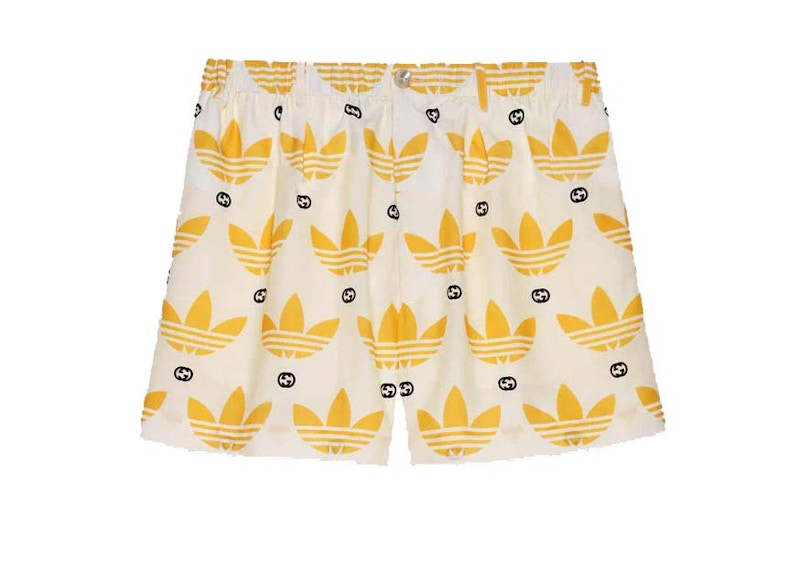 Gucci x adidas Trefoil Print Shorts Ivory/Black