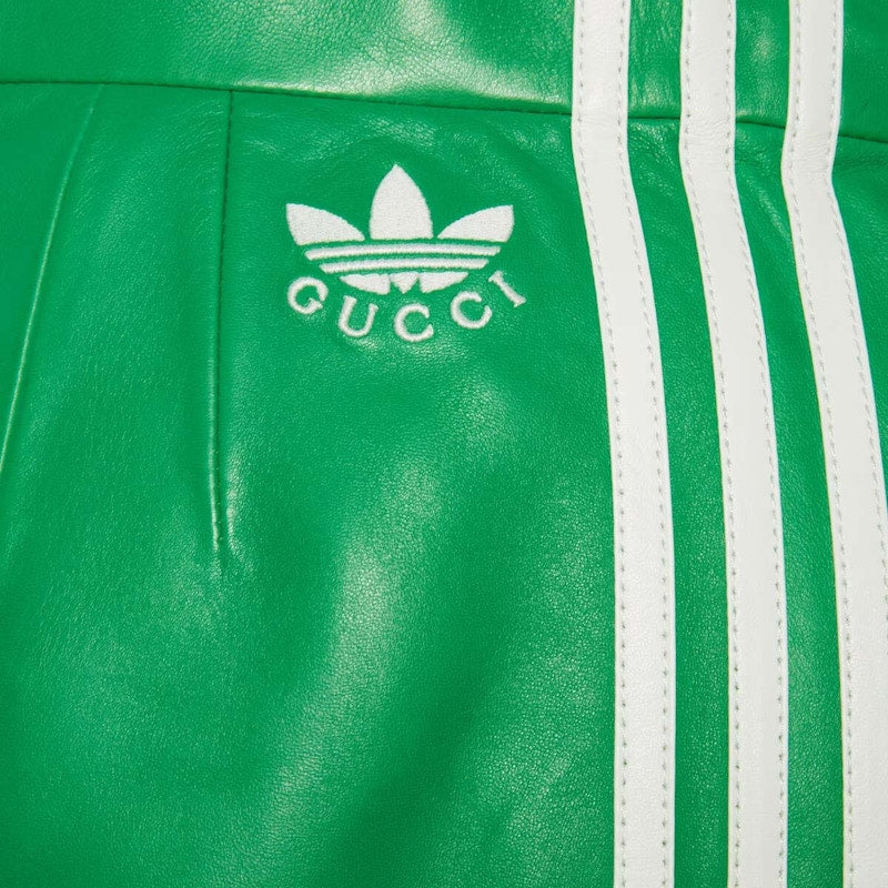 Gucci x adidas Zip Leather Skirt Green