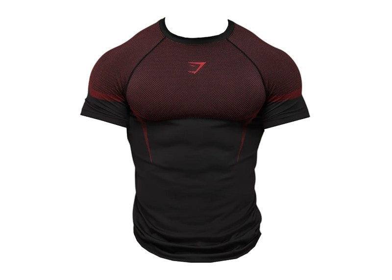 Gymshark Onyx 5.0 Seamless T-shirt Black/Carmine Red
