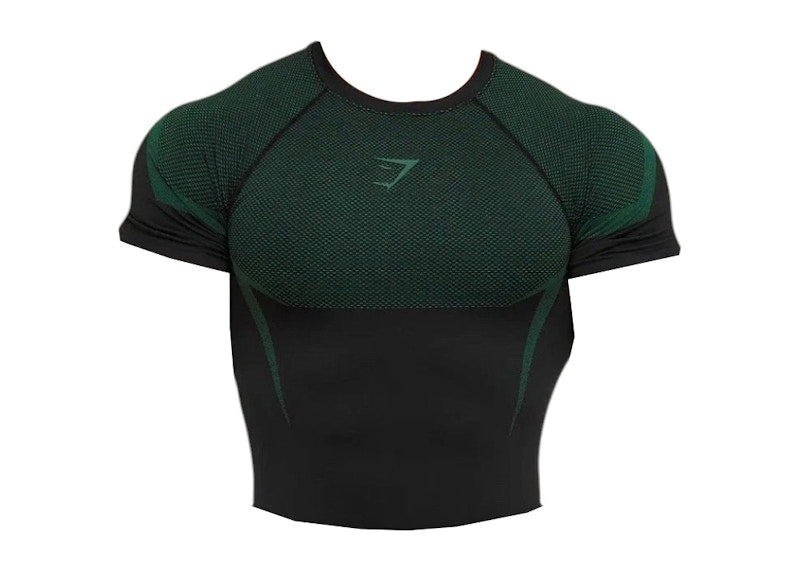 Gymshark Onyx 5.0 Seamless T-shirt Black/Lift Green