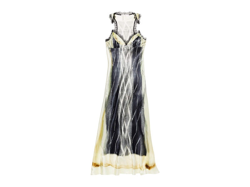 H&M x Glenn Martens Printed Satin Dress Black/Pattern