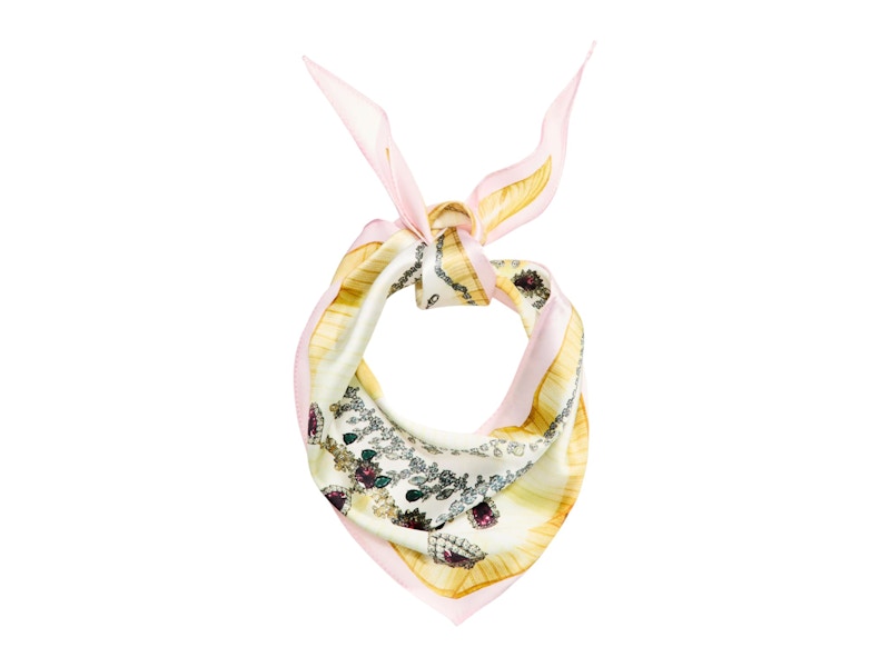 H&M x Glenn Martens Silk Neck Scarf Yellow/Light Pink