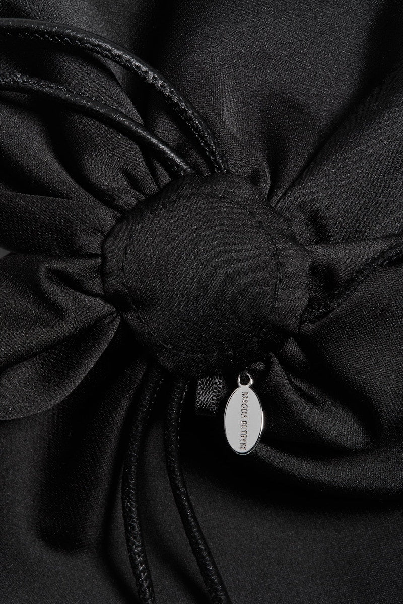 H&M x Magda Butrym Cord Necklace with Rose Applique Black