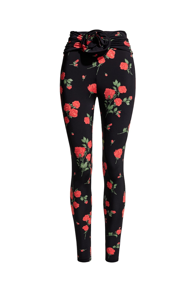 H&M x Magda Butrym Rose-Appliqued Leggings Black/Roses