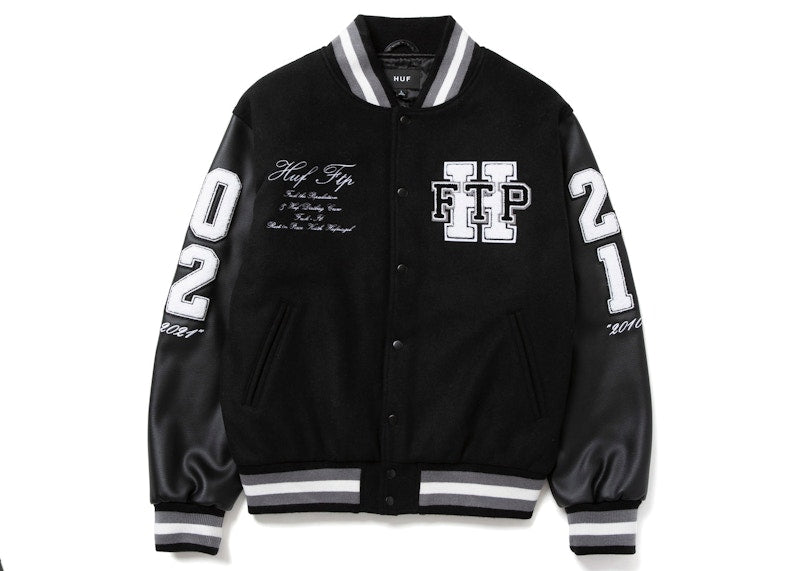 HUF x FTP Varsity Jacket Black