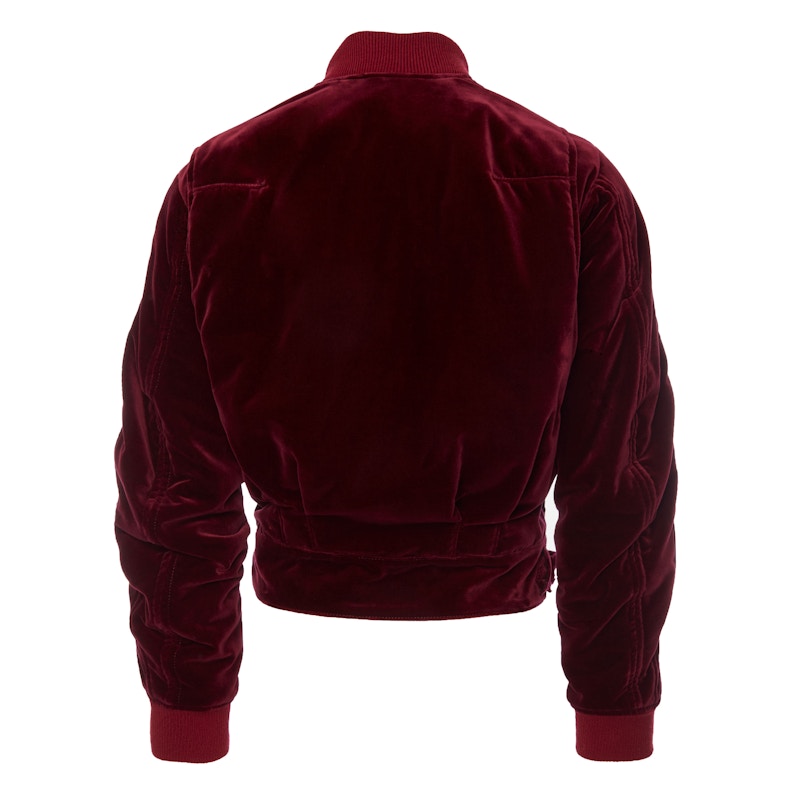 Haider Ackermann Velvet SP Underground Bomber Jacket Burgundy Velvet