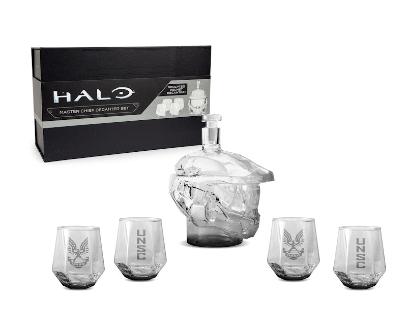 Halo Master Chief Helmet 6-Piece Whiskey Decanter Set