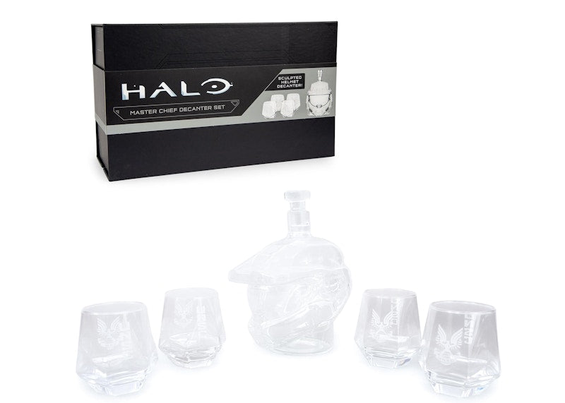 Halo Master Chief Helmet 6-Piece Whiskey Decanter Set with Glasses