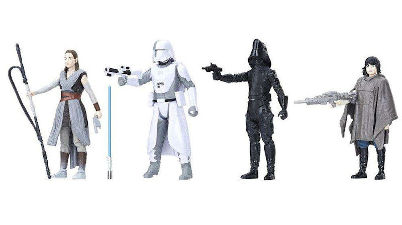 Hasbro Star Wars The Last Jedi Battle on Crait Rey, Rose, First Order Snowtrooper & First Order Gunner Action Figure (4-Pack)