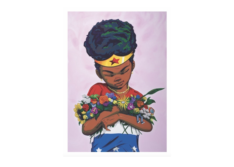Hebru Brantley Girl With Flowers Print (Signed, Edition of 150)