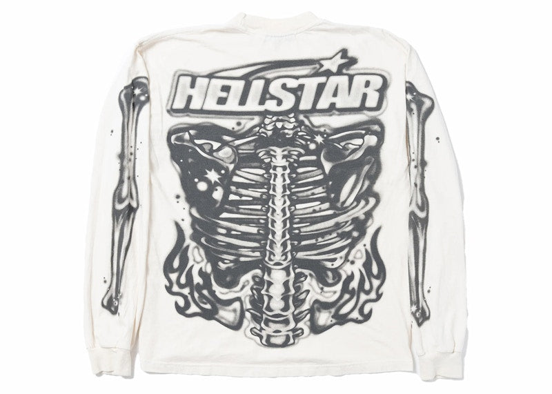 Hellstar Airbrushed Bones Longsleeve White