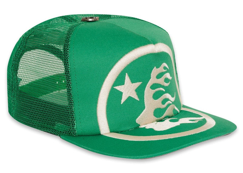 Hellstar Big Logo Trucker Snapback Hat Green