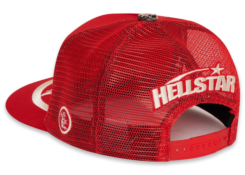 Hellstar Big Logo Trucker Snapback Hat Red