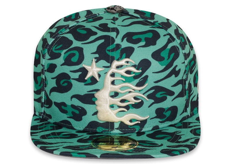 Hellstar Cheetah Print Snapback Hat Green
